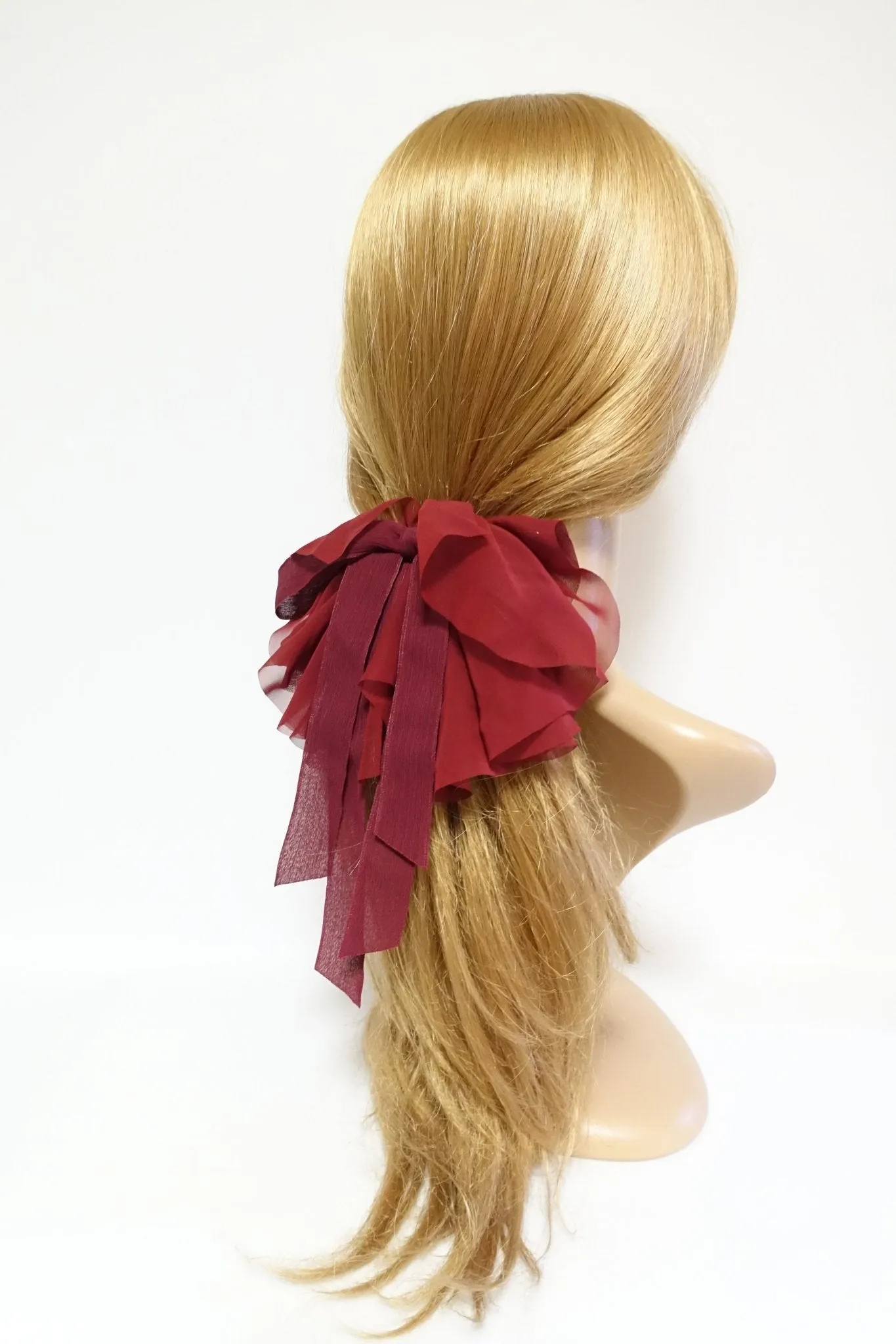 translucent chiffon hair bow ray fish motivated floppy hair bow french barrette