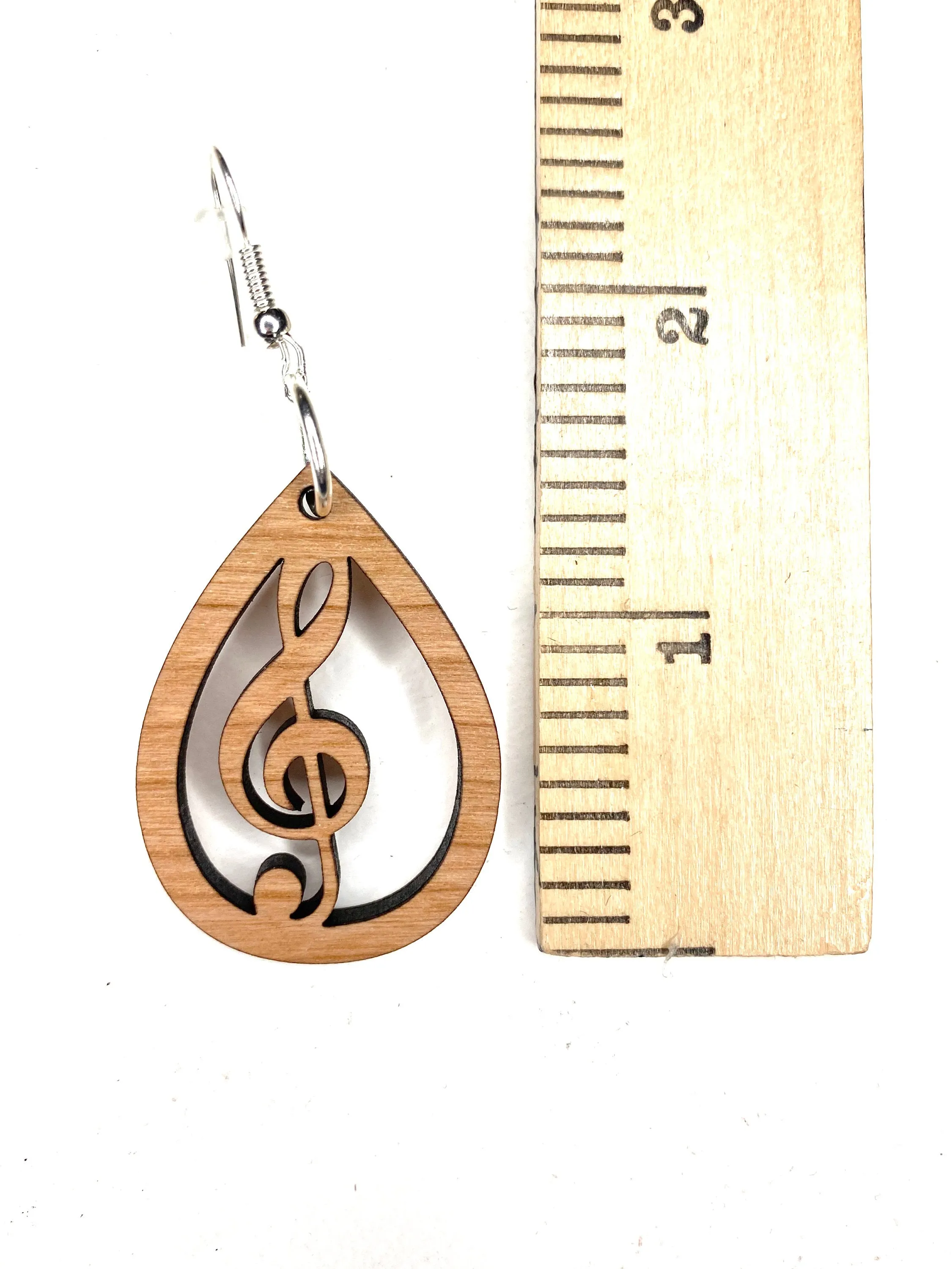 Treble Clef Earrings, Music Lover Earrings, Music Teacher Gift, Lightweight Wood Earrings, High School Music Teacher, Band Teacher