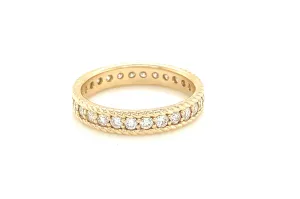 Twisted Gold Channel Diamond Band Ring