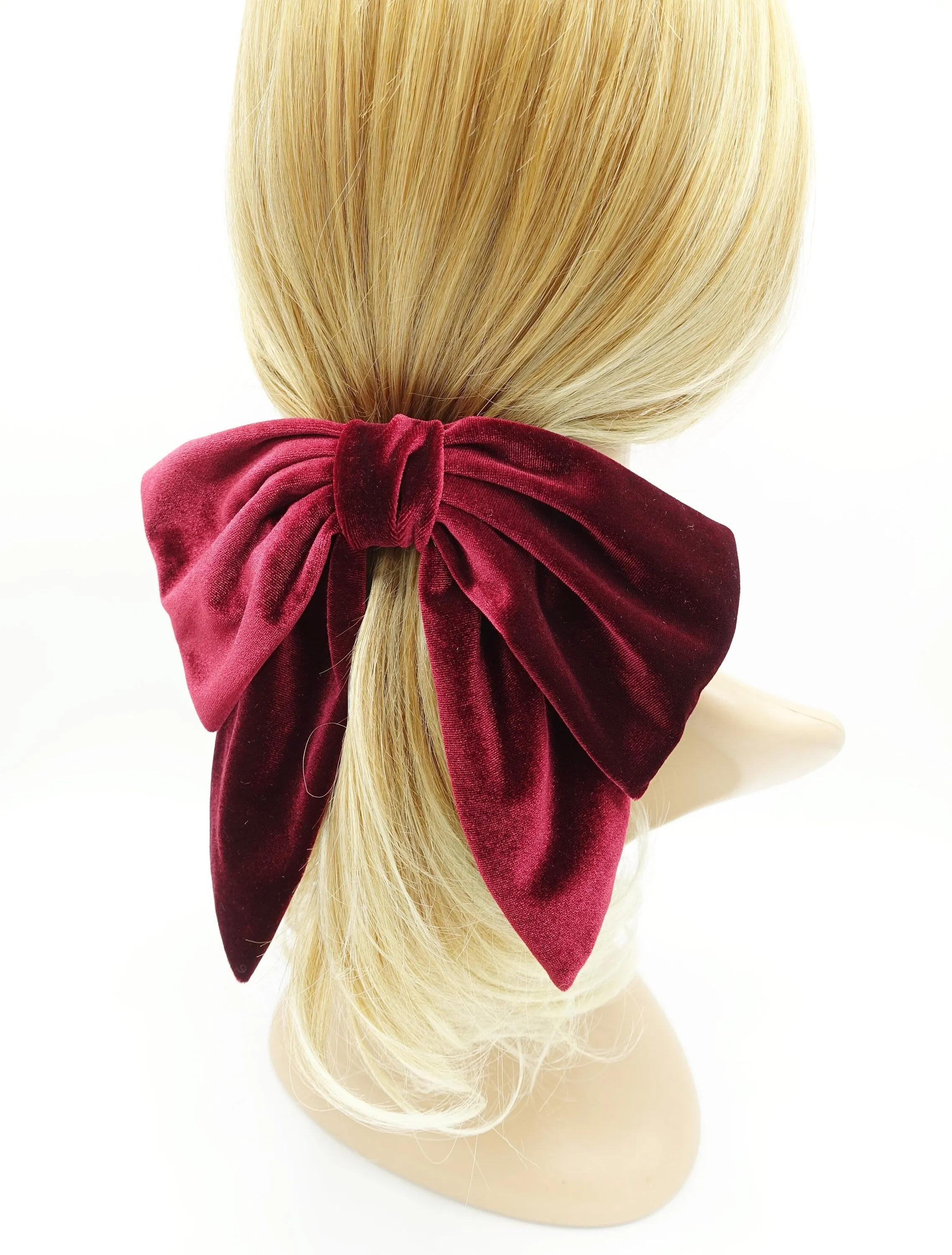 velvet hair bow pointed big bow stylish women hair accessory for women