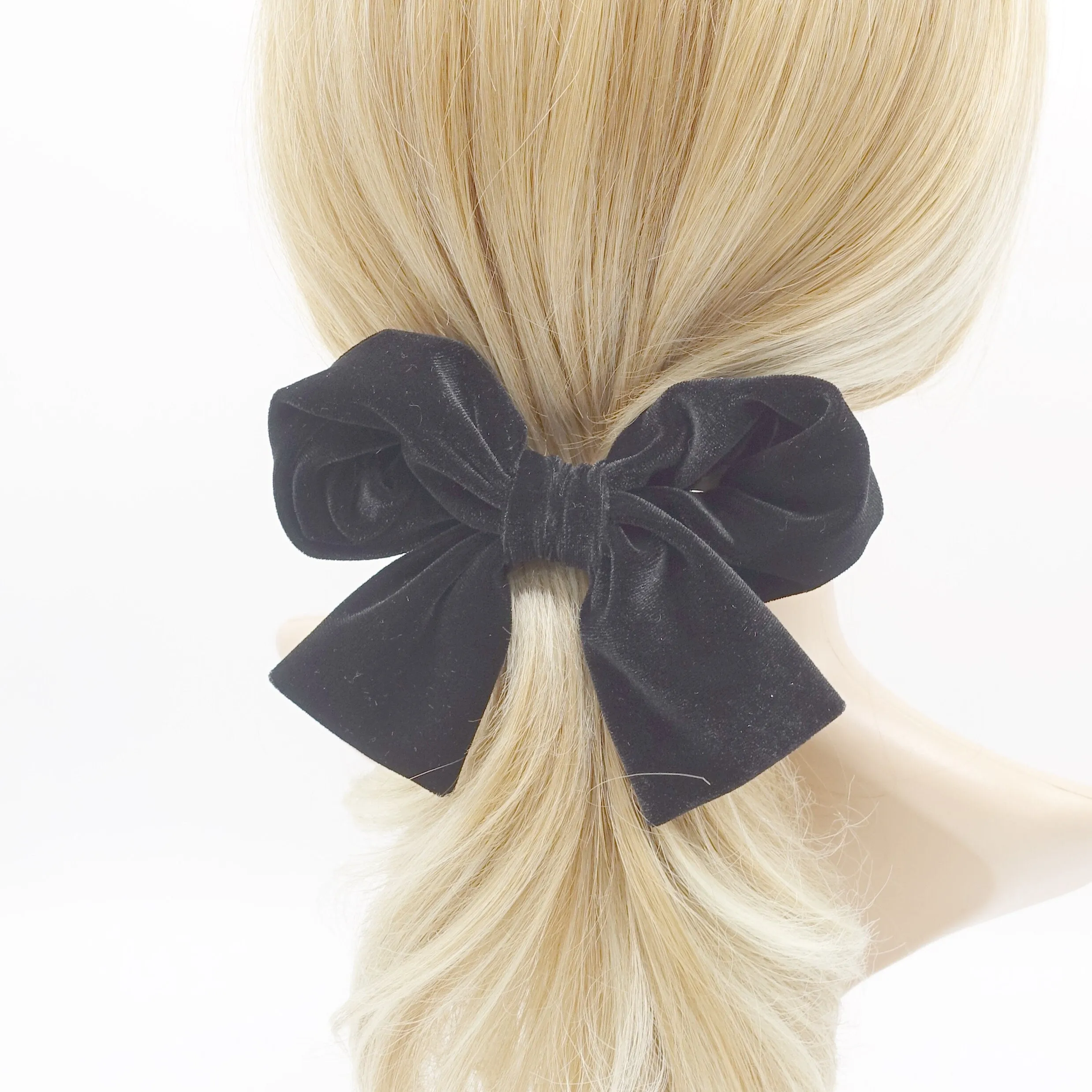 velvet wired bow hair accessory for women