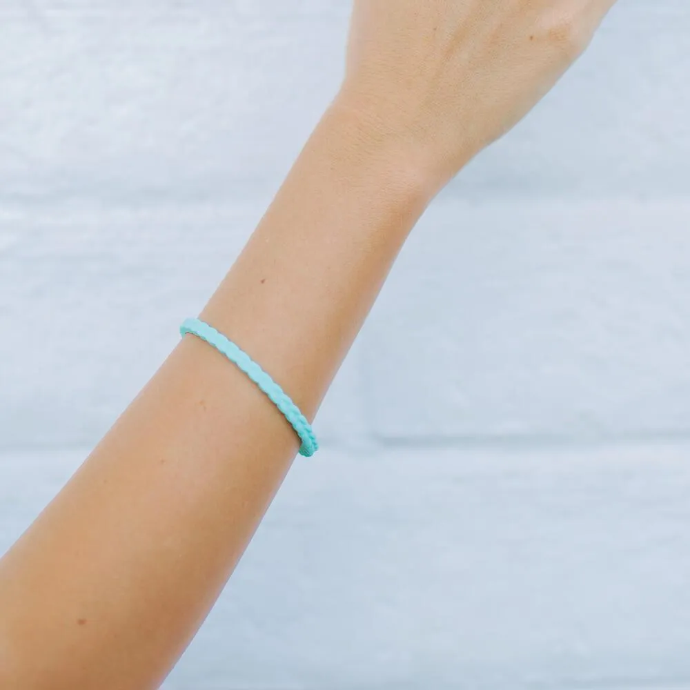 Weave Stackable Silicone Bracelet - Turquoise