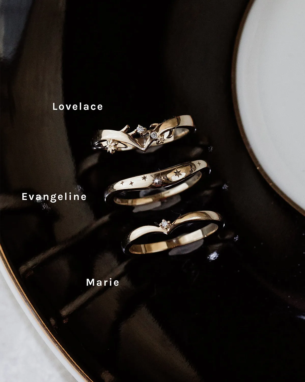 White Gold Evangeline Curved Ring