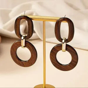 Wooden Drop Earrings