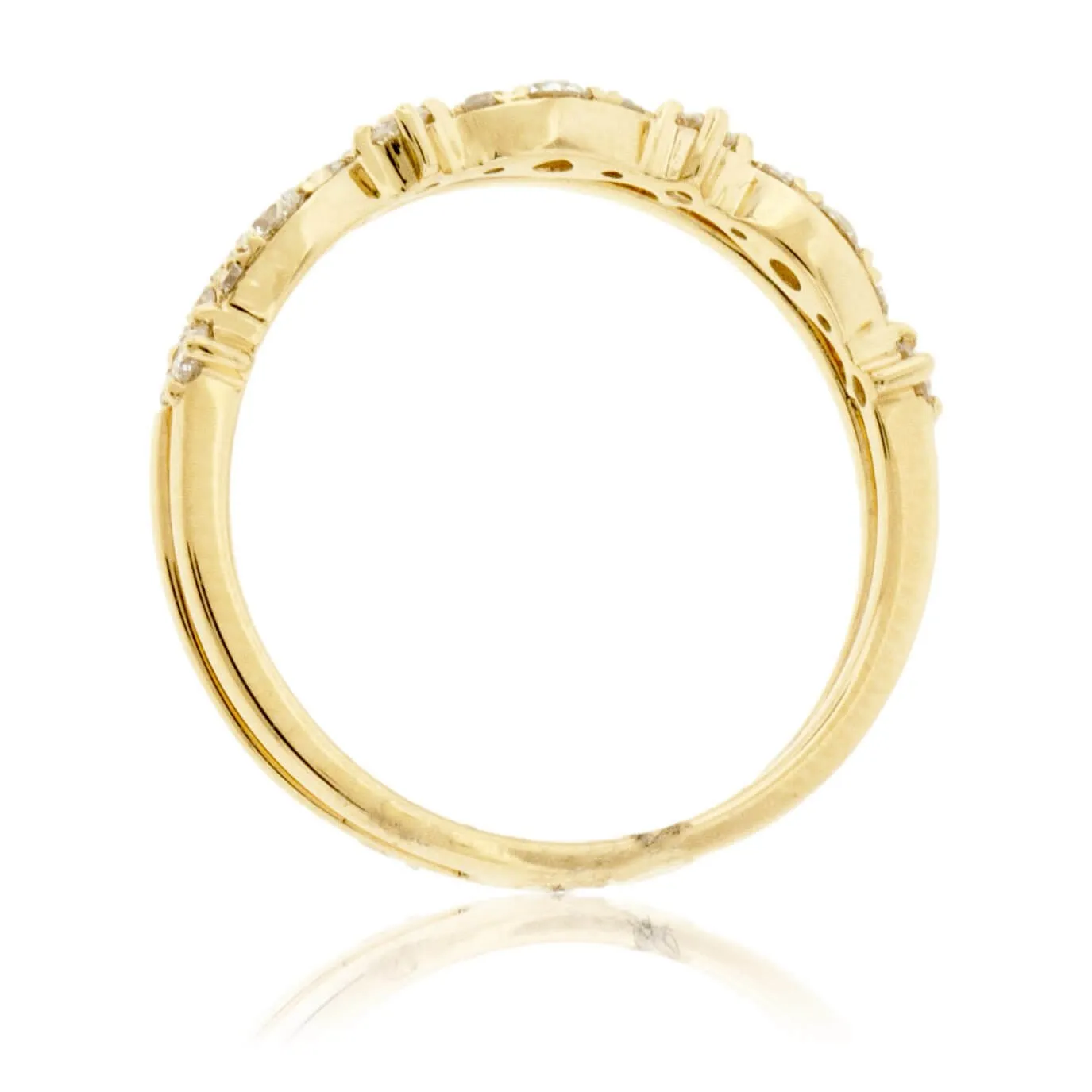 Yellow Gold Stackable Style Diamond Ring