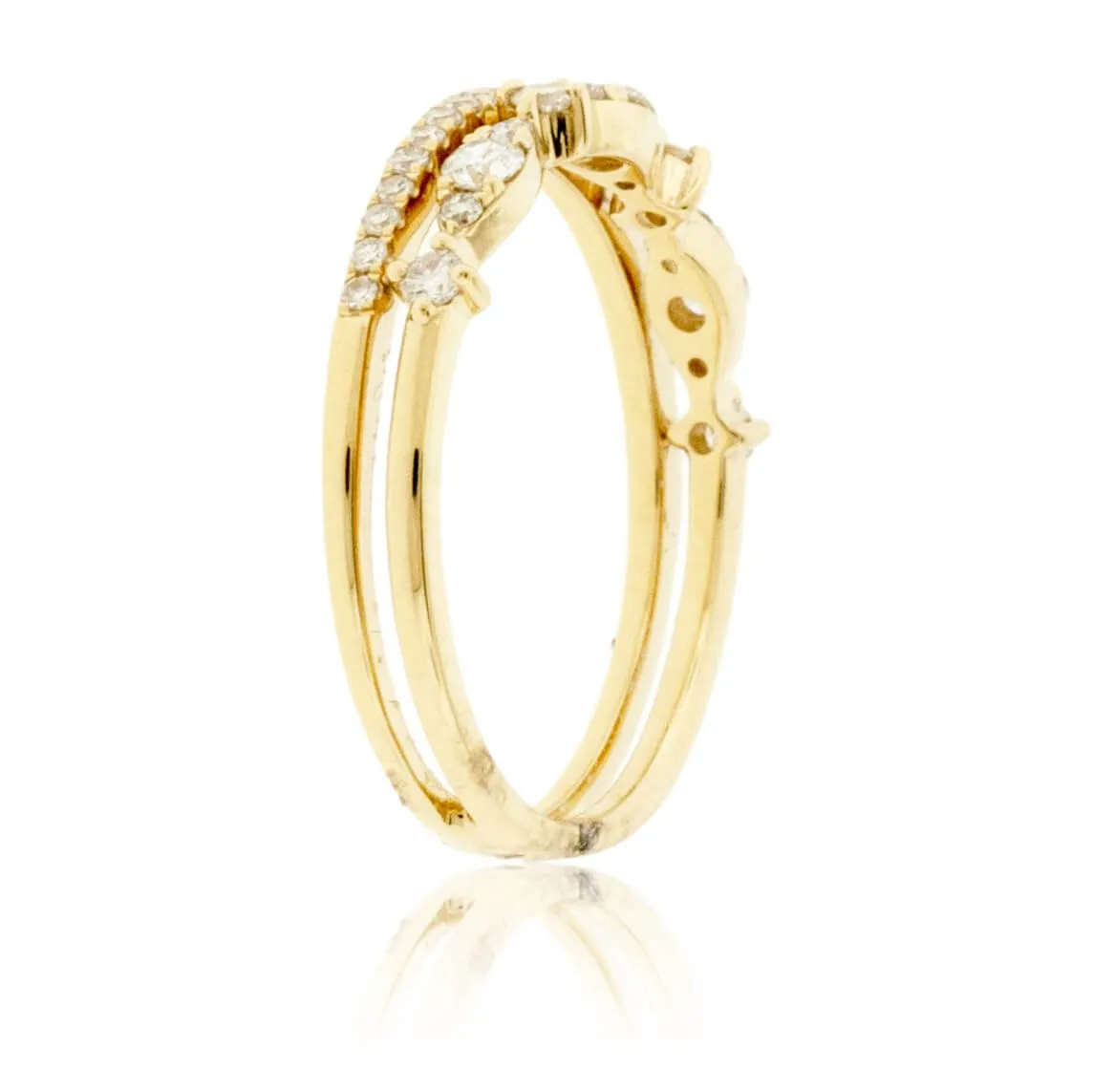 Yellow Gold Stackable Style Diamond Ring